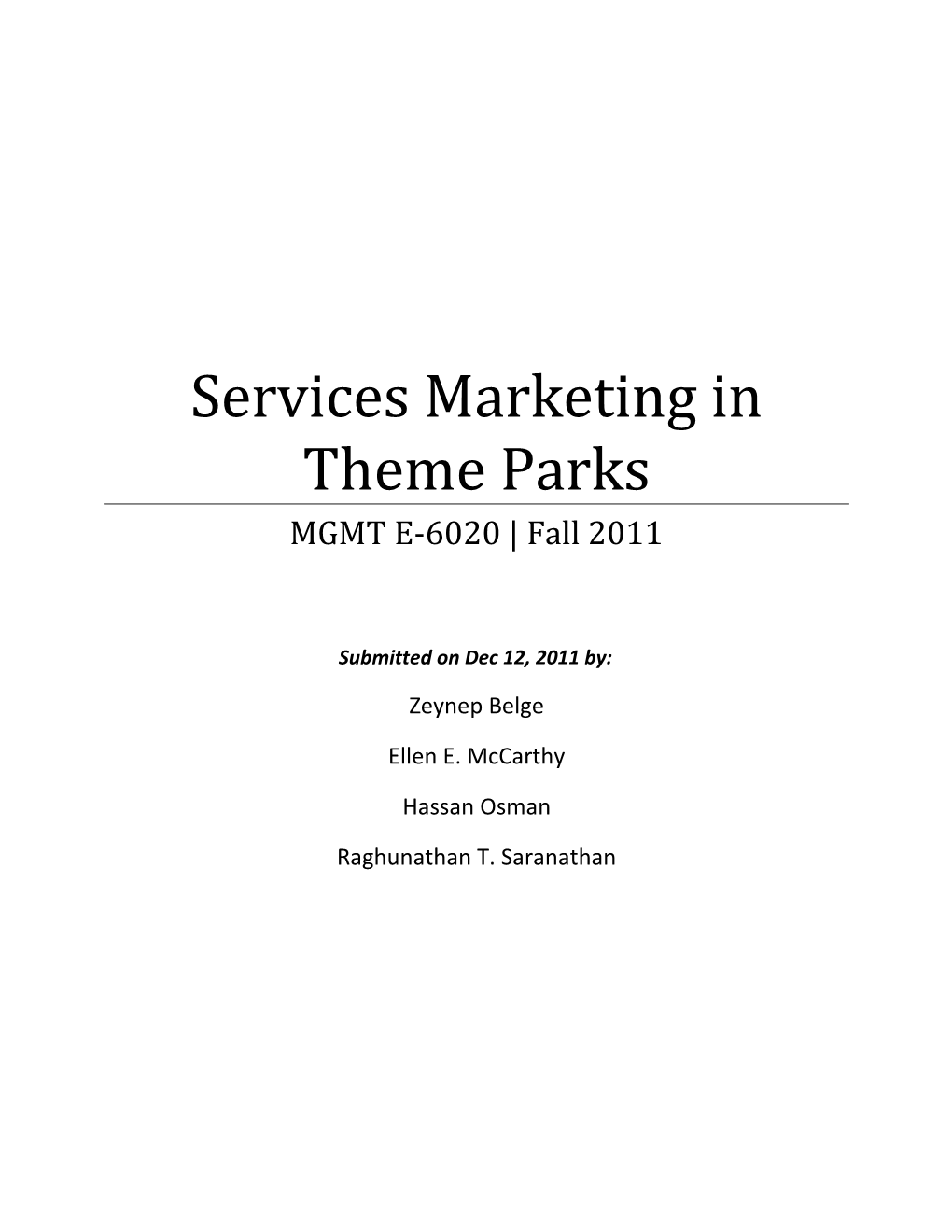 Service Marketing In Theme Parks