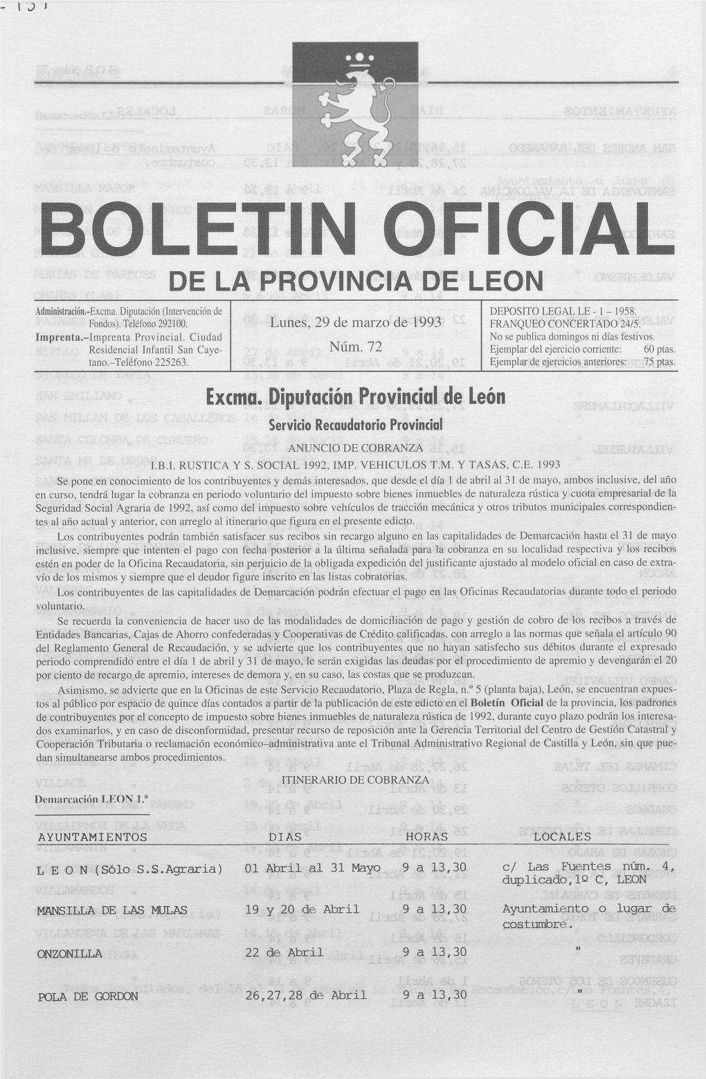 Boletin Oficial De La Provincia De Leon