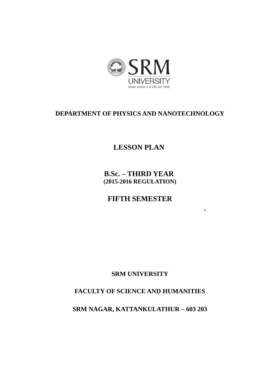 LESSON PLAN B.Sc