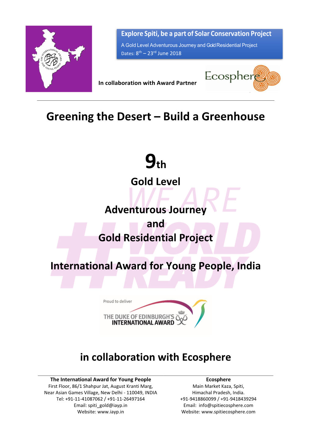 Greening the Desert – Build a Greenhouse