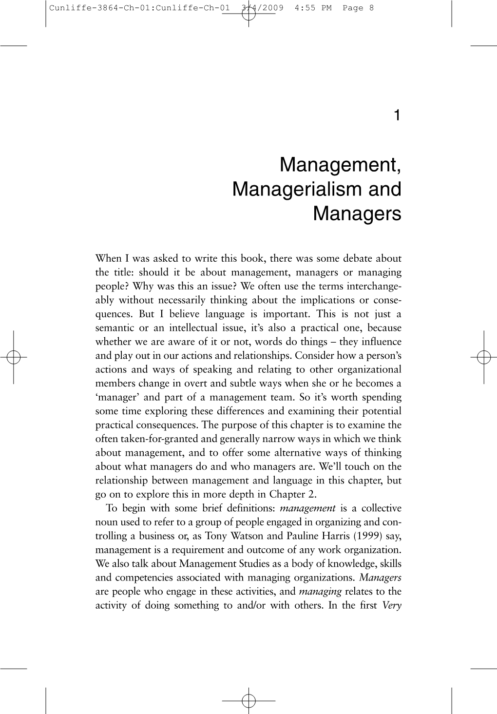 Management, Managerialism and Managers