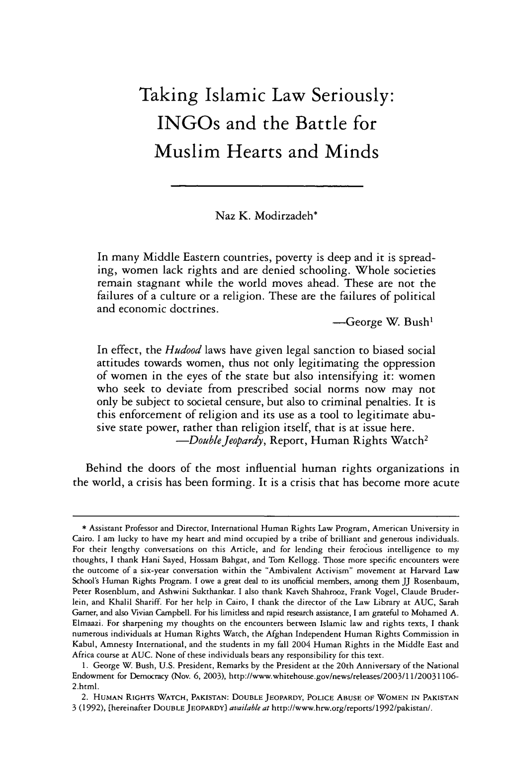 Taking Islamic Law Seriously: Ingos and the Battle for Muslim Hearts and Minds