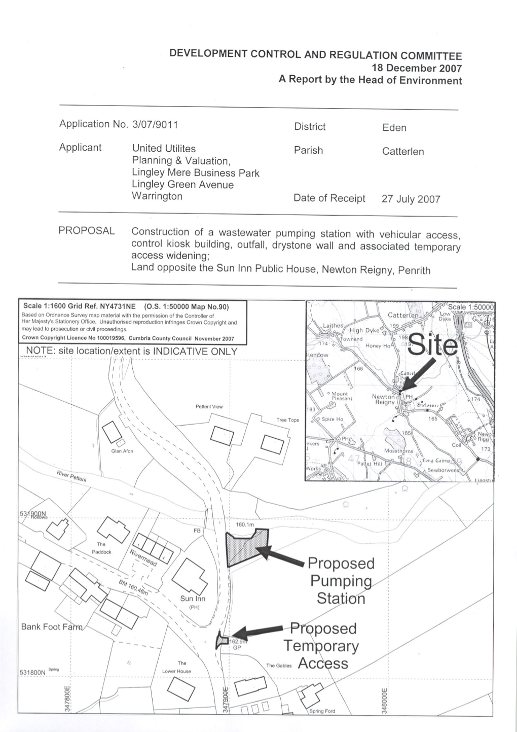 (Item 7) Planning Application No. 3-07-9011 Construction of Wastewater Pumping Station, Newton Reigny, Penrith.Pdf