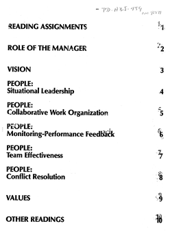 Situational Leadership PEOPLE: Collaborative Work Organization