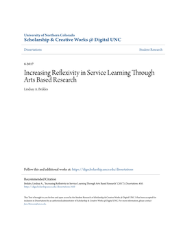 Increasing Reflexivity in Service Learning Through Arts Based Research Lindsay A