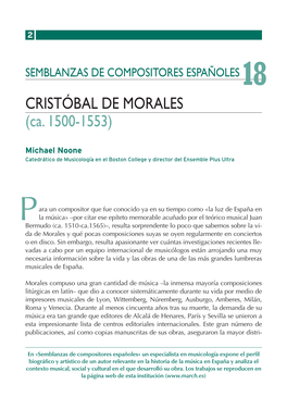 CRISTÓBAL DE MORALES (Ca. 1500-1553)