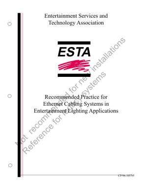 Practice for Ethernet Cabling Systems in Entertainment Lighting Applications Legacy for Recommended