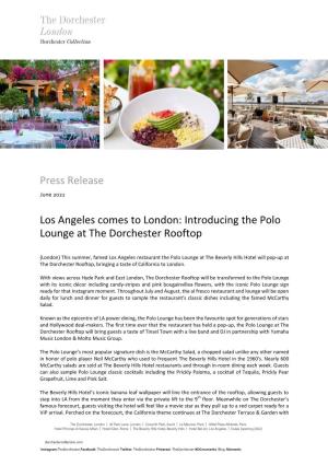 Introducing the Polo Lounge at the Dorchester Rooftop