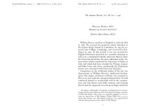 William Harvey, M.D.: Modern Or Ancient Scientist? Herbert Albert