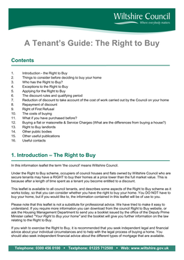 A Tenant's Guide: the Right To