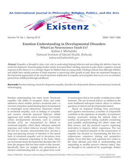 Michalska, Emotion Understanding in Developmental Disorders