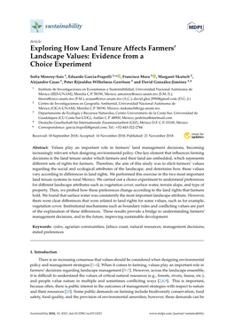 Exploring How Land Tenure Affects Farmers' Landscape Values