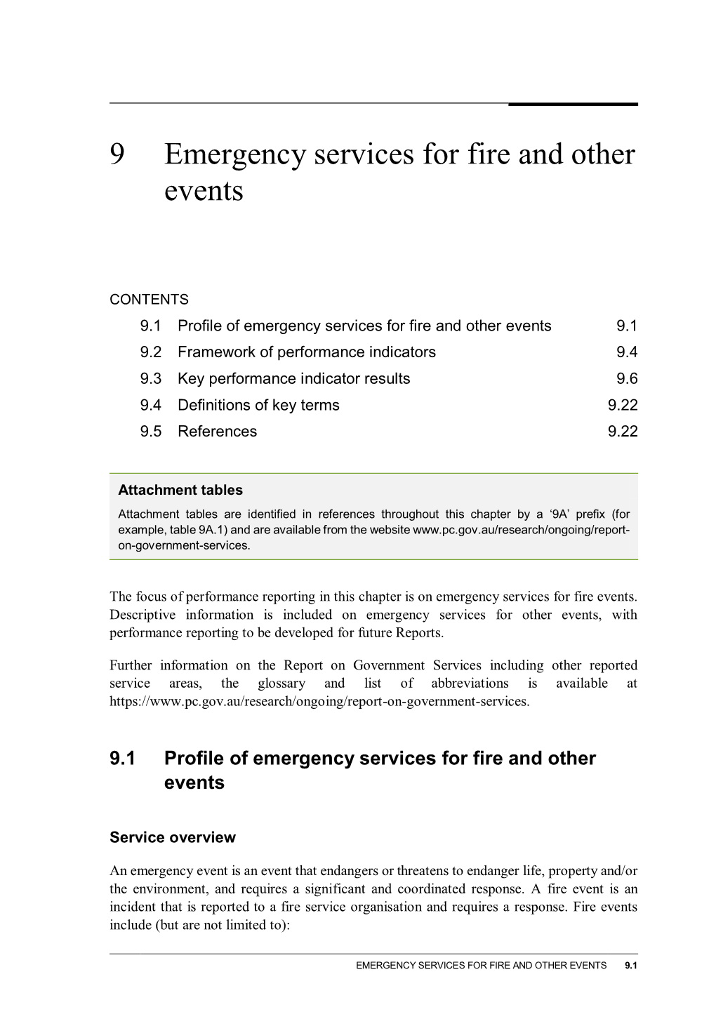 Chapter 9 Emergency Services for Fire and Other Events