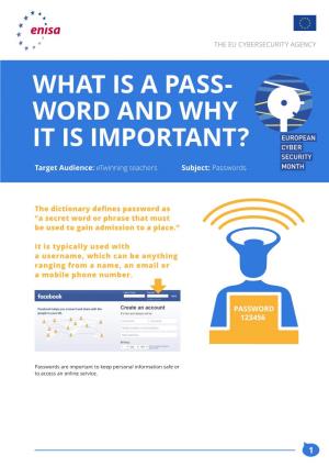 What Is a Pass- Word and Why It Is Important?