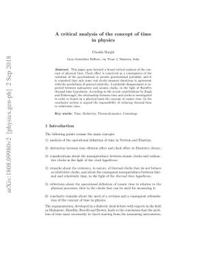 A Critical Analysis of the Concept of Time in Physics
