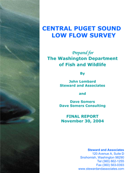 Central Puget Sound Low Flow Survey