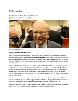 Warren Buffett's Advice for Stock Market Crash