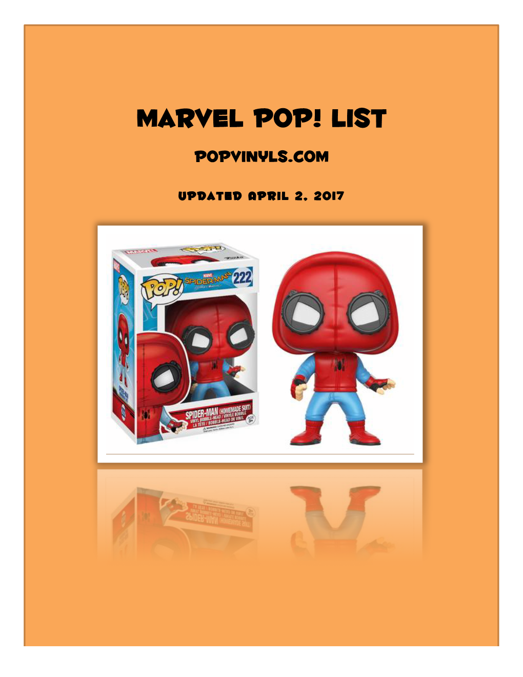 Marvel Pop! List Popvinyls.Com