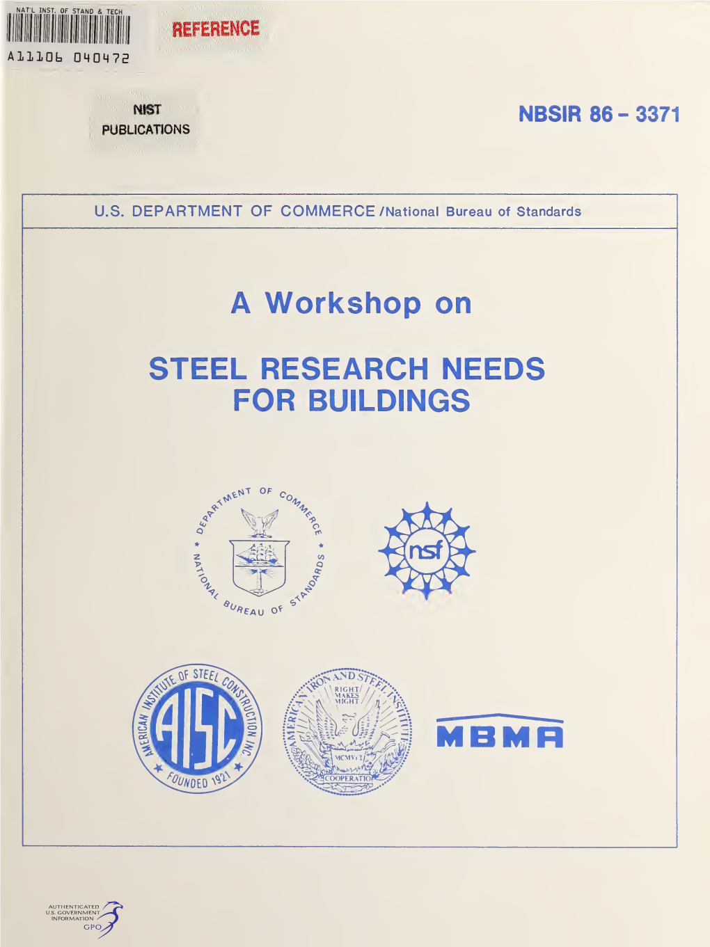 Steel Research Needs for Buildings: Proceedings of A