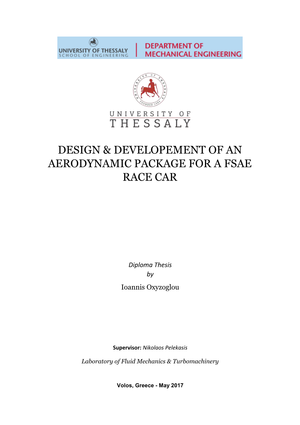 Design & Developement of an Aerodynamic Package for A