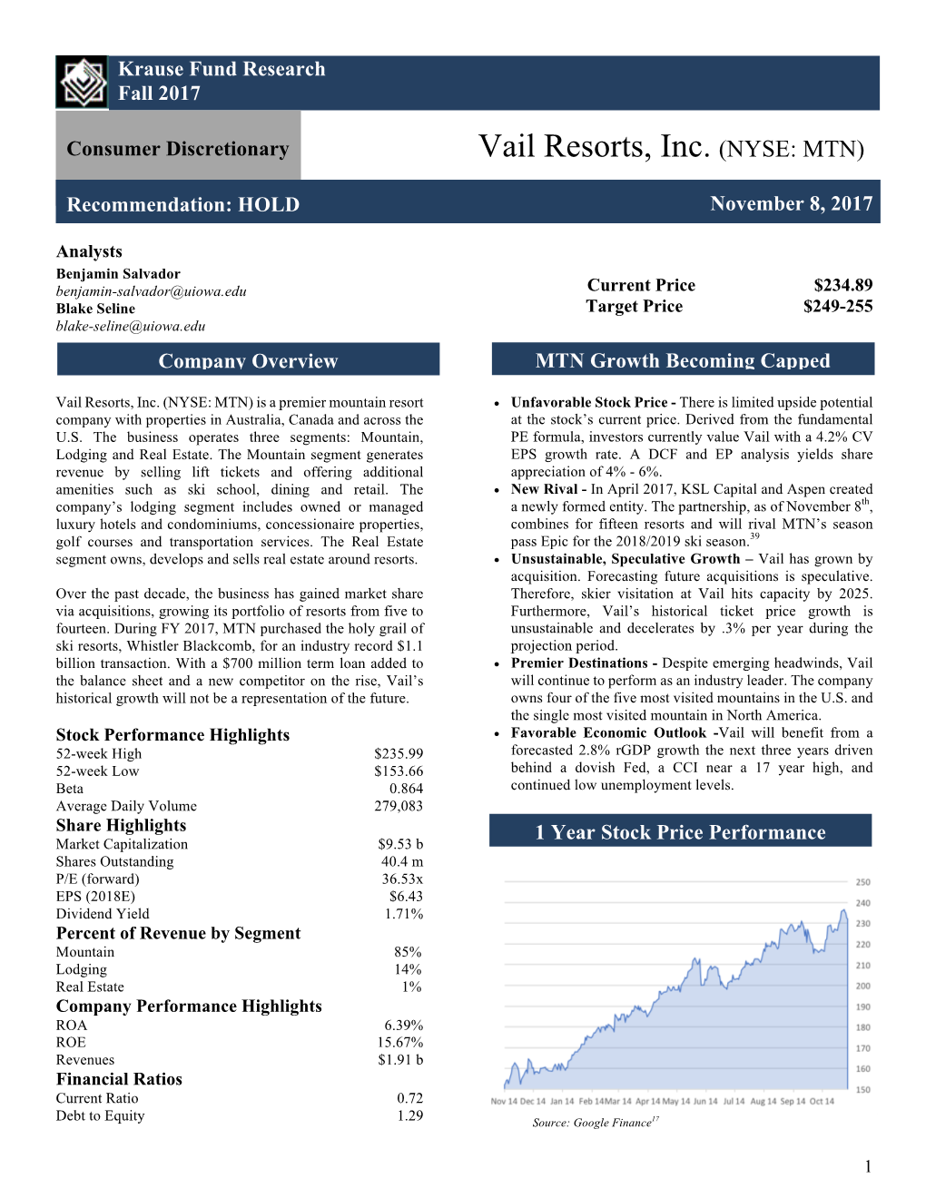 Vail Resorts, Inc. (NYSE: MTN)