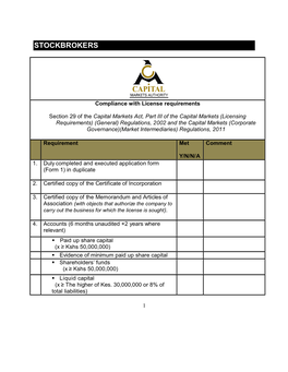 STOCKBROKERS CHECKLIST.Pdf