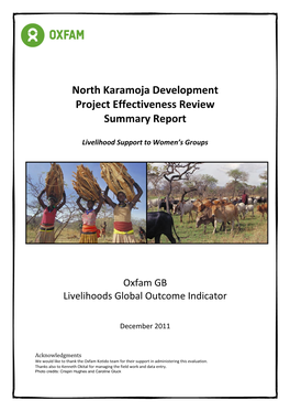 North Karamoja Development Project Effectiveness Review Summary Report