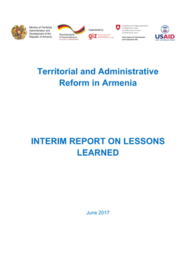 Territorial and Administrative Reform in Armenia INTERIM REPORT on LESSONS LEARNED