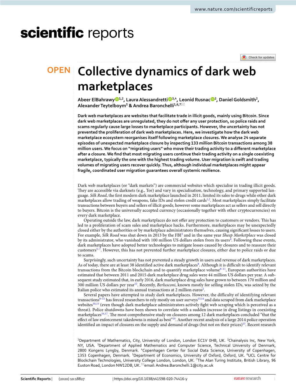 Collective Dynamics of Dark Web Marketplaces