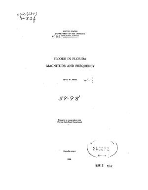 Floods in Florida Magnitude and Frequency