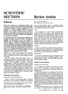 SCIENTIFIC SECTION Review Article