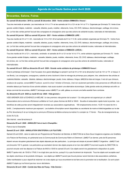 Agenda De La Haute Saône Pour Avril 2020