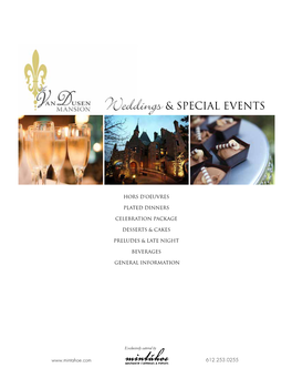 Weddings& SPECIAL EVENTS