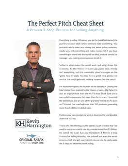 The Perfect Pitch Cheat Sheet a Proven 3-Step Process for Selling Anything