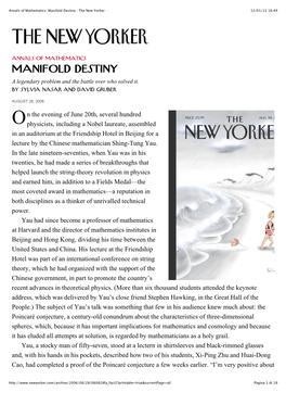 Annals of Mathematics: Manifold Destiny : the New Yorker 12/01/12 16.49