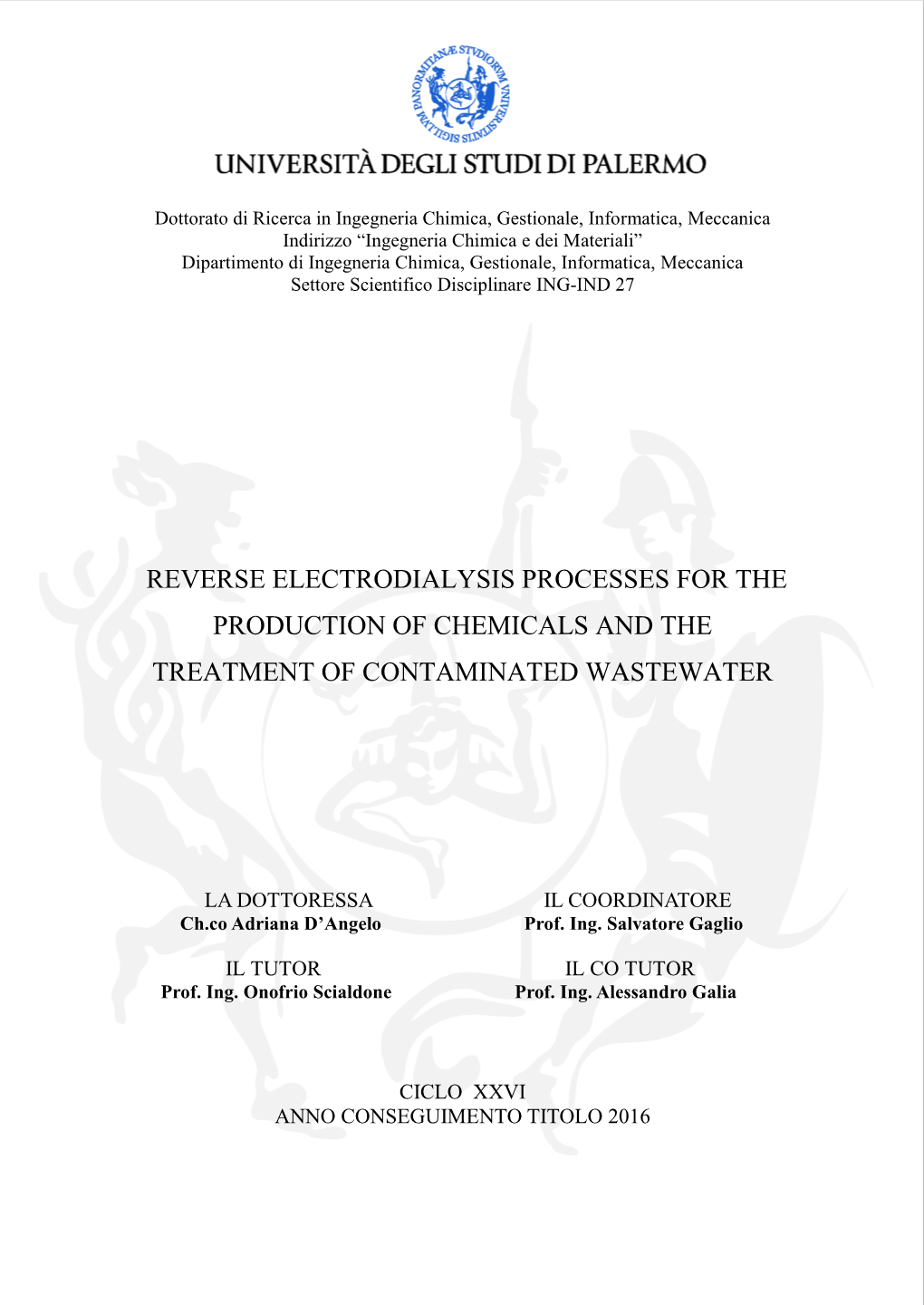 Reverse Electrodialysis Processes for the Production of Chemicals and the Treatment of Contaminated Wastewater