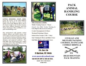 Pack Animal Handling Course