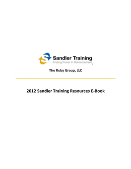 2012 Sandler Training Resources E-Book