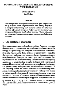 Downward Causation and the Autonomy of Weak Emergence