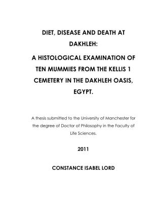 A Histological Examination of Ten Mummies from the Kellis 1 Cemetery in the Dakhleh Oasis, Egypt