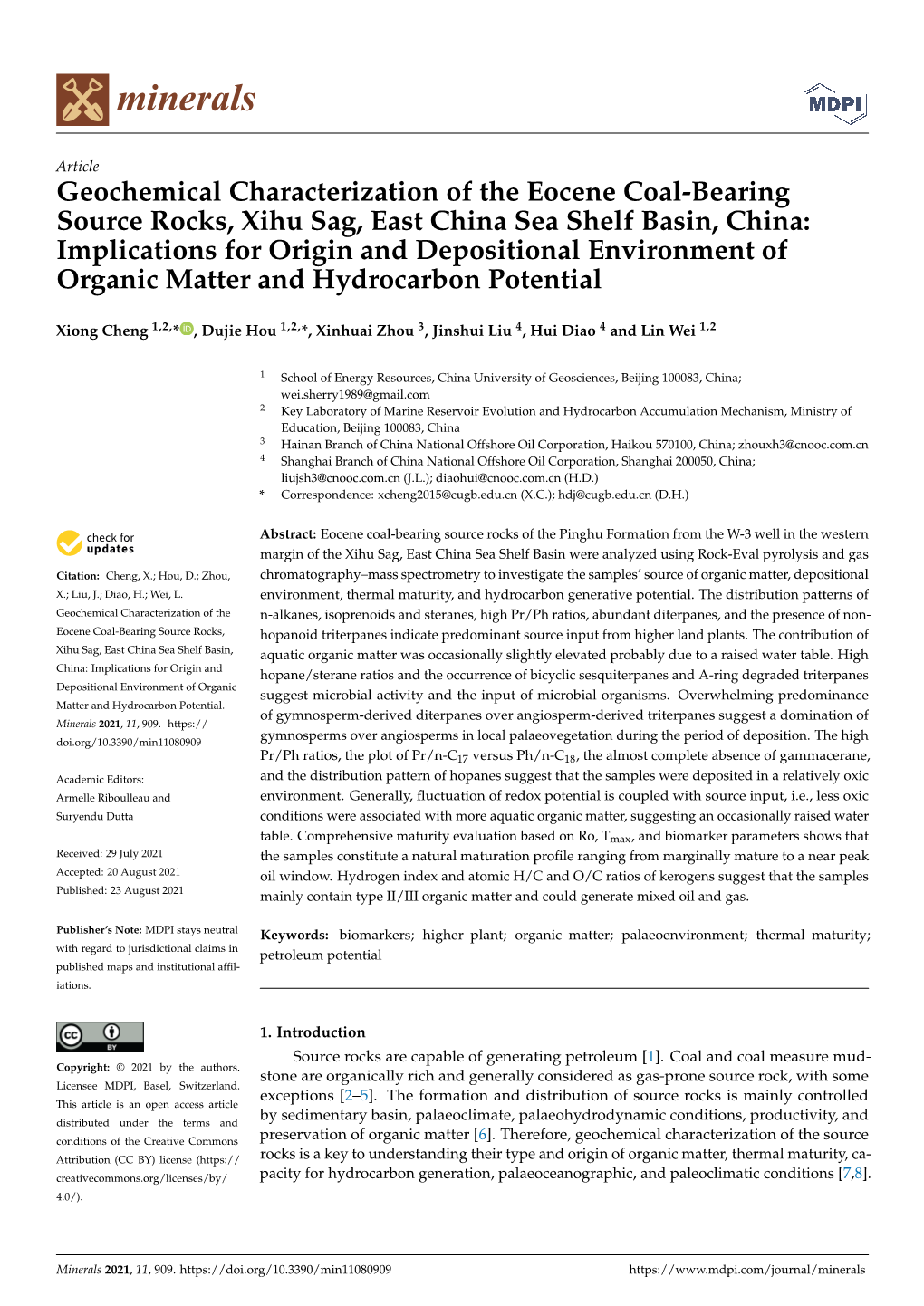 Geochemical Characterization of the Eocene Coal-Bearing Source