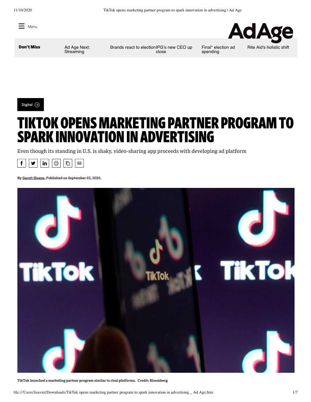 Tiktok Opens Marketing Partner Program to Spark Innovation in Advertising | Ad Age