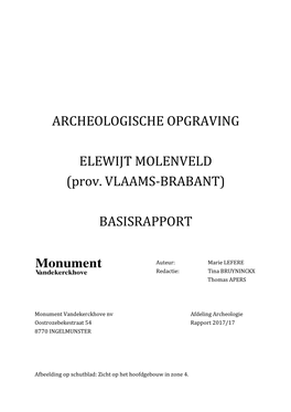 Archeologische Opgraving Elewijt Molenveld (Prov