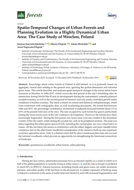 Spatio-Temporal Changes of Urban Forests and Planning Evolution in a Highly Dynamical Urban Area: the Case Study of Wrocław, Poland