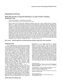 Multistep Routes of Capuchin Monkeys in a Laser Pointer Traveling