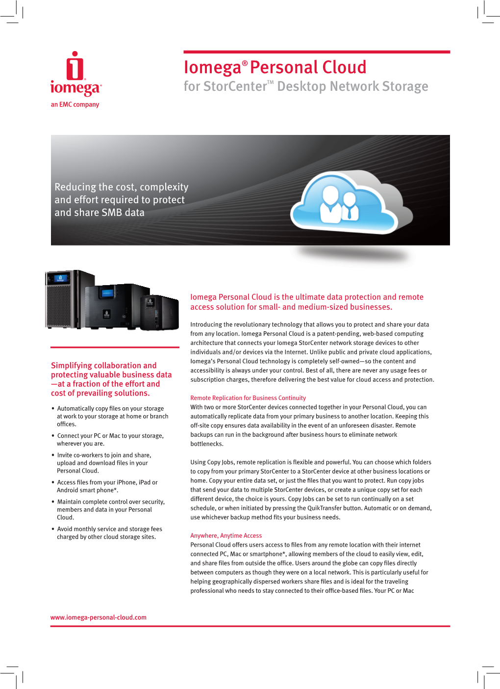 Iomega® Personal Cloud for Storcentertm Desktop Network Storage
