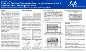 Rapid and Sensitive Detection of Oncoviral Nucleic Acids Using a Simplified Real Time RT-Qpcr System
