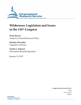 Wilderness: Legislation and Issues in the 114Th Congress