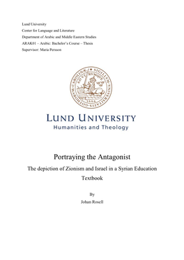 Portraying the Antagonist the Depiction of Zionism and Israel in a Syrian Education Textbook