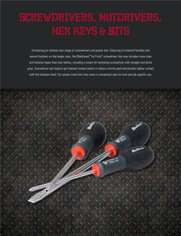 Screwdrivers, Nutdrivers, Hex Keys & Bits